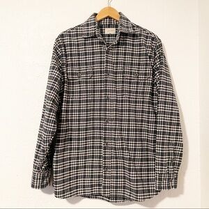 Jachs Flannel Button Shirt Men’s Large Thick Heavy Long Sleeve Plaid‎ Green​